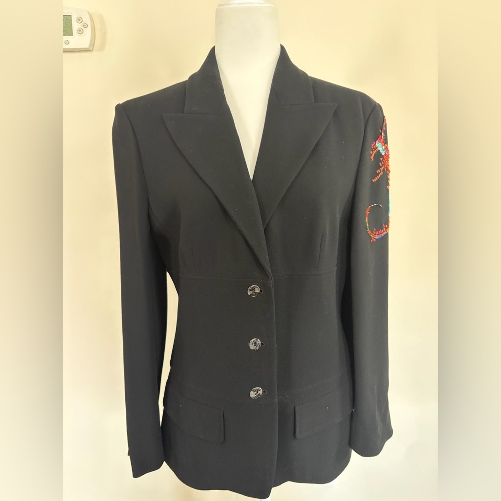 Christian Lacroix Black Blazer with Colorful Embroidery